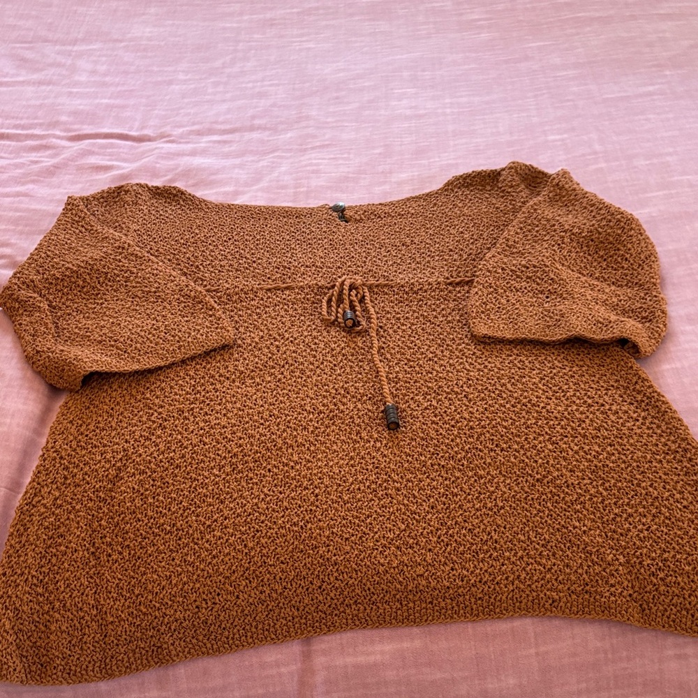 Cozy Brown Knit Sweater Dress By Sofi